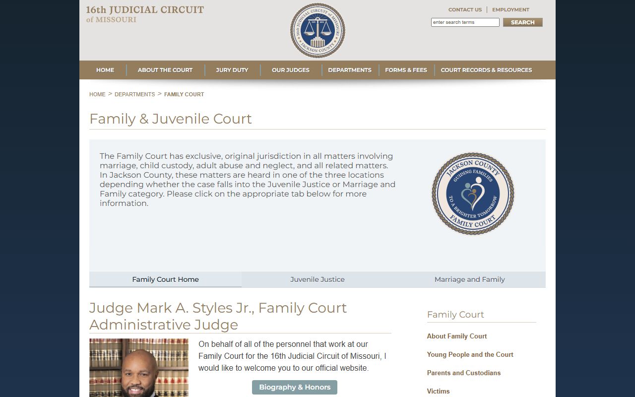 Independence divorce decree records at the 16th Circuit Court Family Court