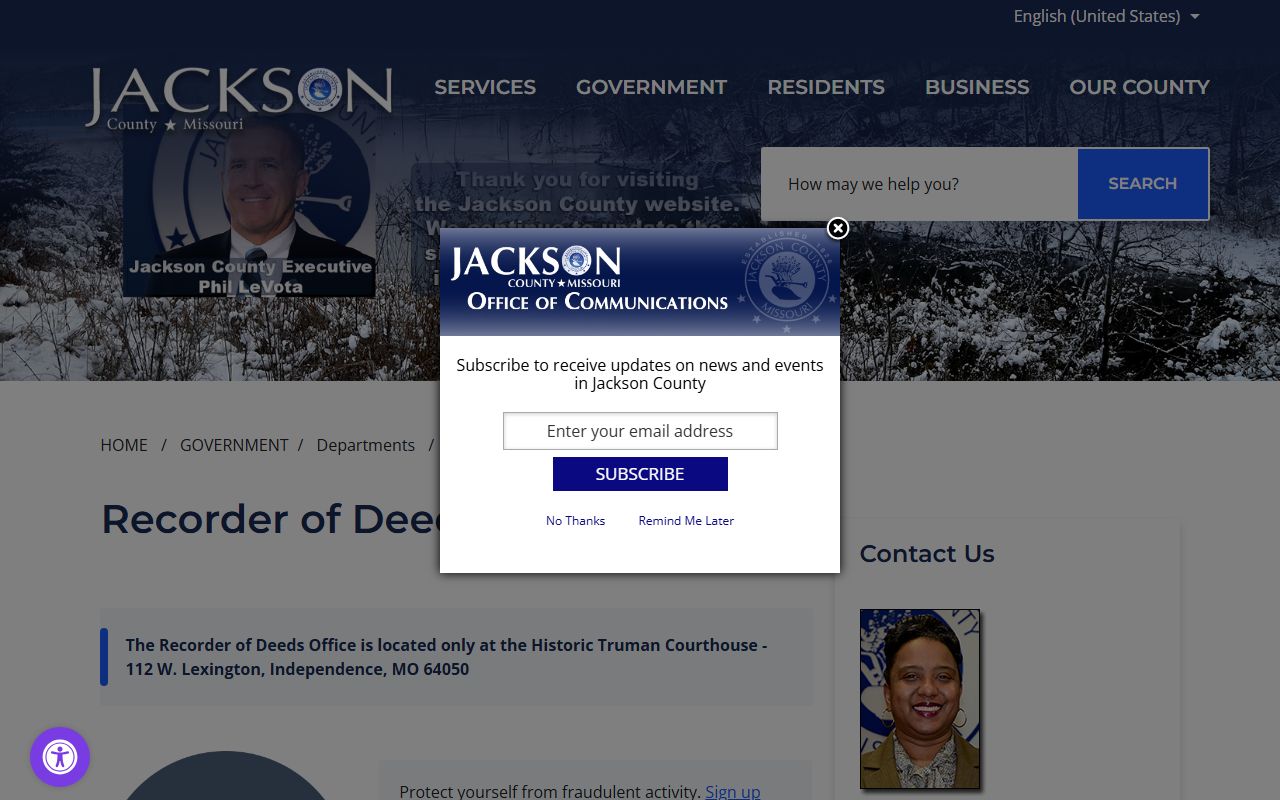 Jackson County Recorder of Deeds information related to divorce decree records