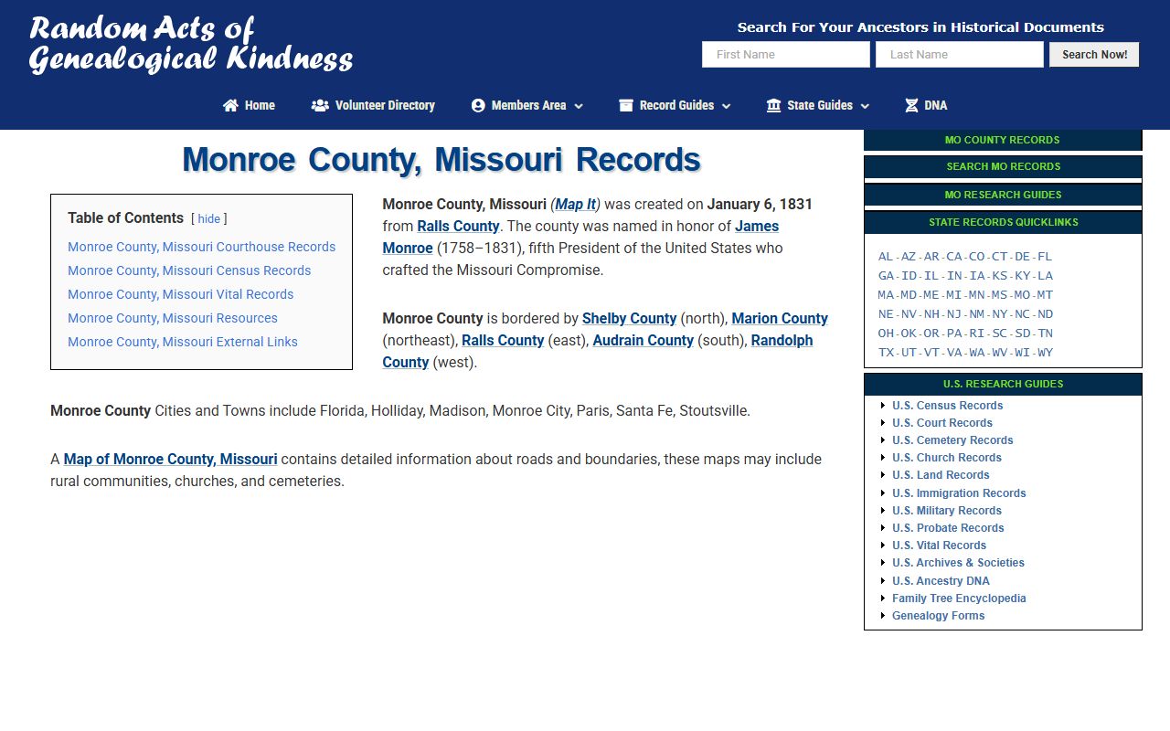 Monroe County Missouri divorce decree records genealogy guide