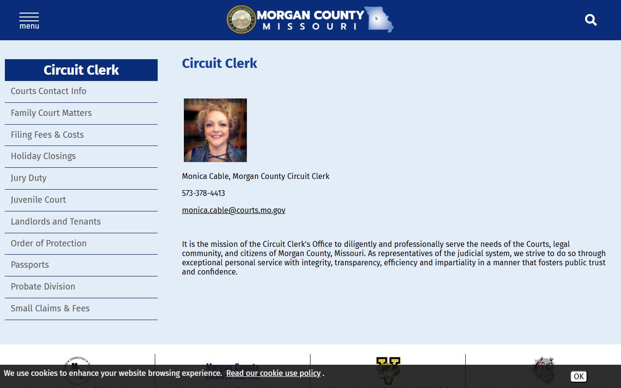 Morgan County Circuit Clerk official website divorce decree information
